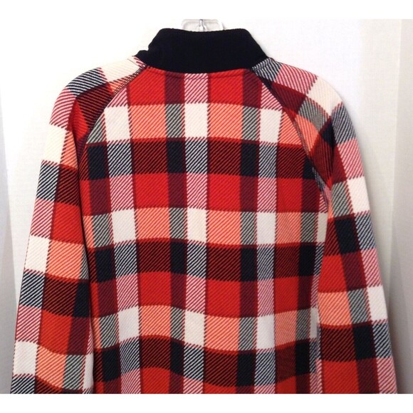 The North Face Jacket Mn L Red Plaid 1/4 Zip Fleece Chore Barn Outdoors Shacket - Picture 7 of 12